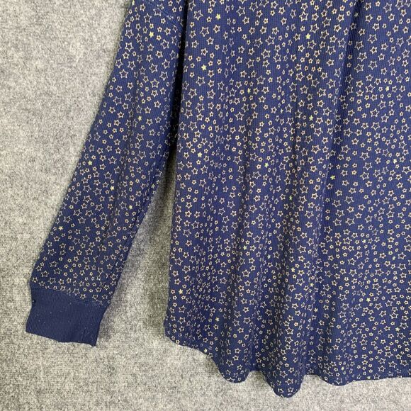 Gilligan & O’Malley Navy Blue Sparkle Star Top Women XXL Thermal Waffle Weave - Picture 10 of 13